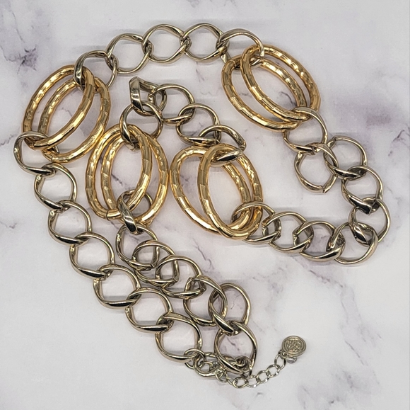 Dana Buchman Bold Two-Tone Gold Statement Necklace - Picture 4 of 8